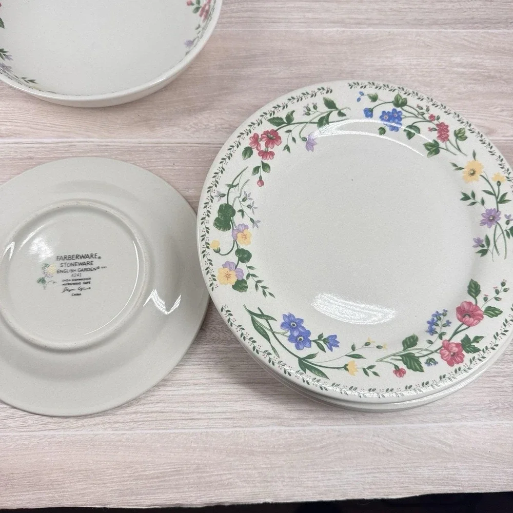 Pfaltzgraff Garden Party USA‎ Floral Stoneware Mixed Dinnerware Plates Bowl Cup